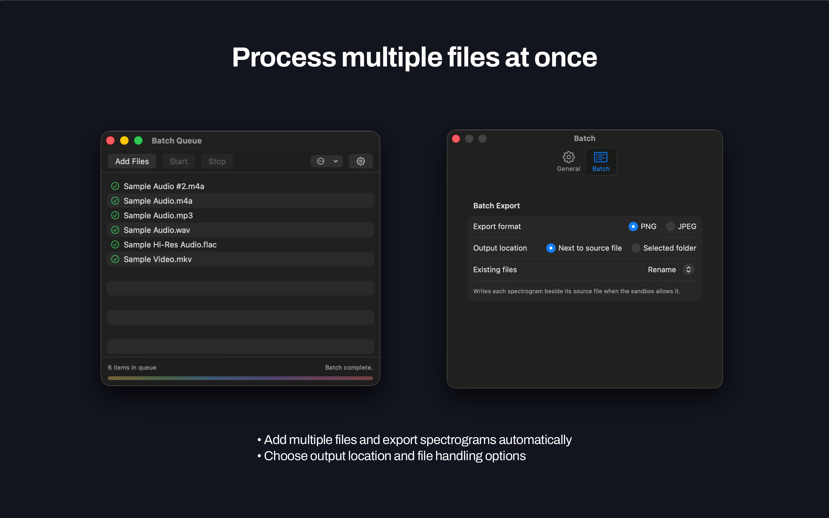 Mac Batch Queue processing multiple files at once