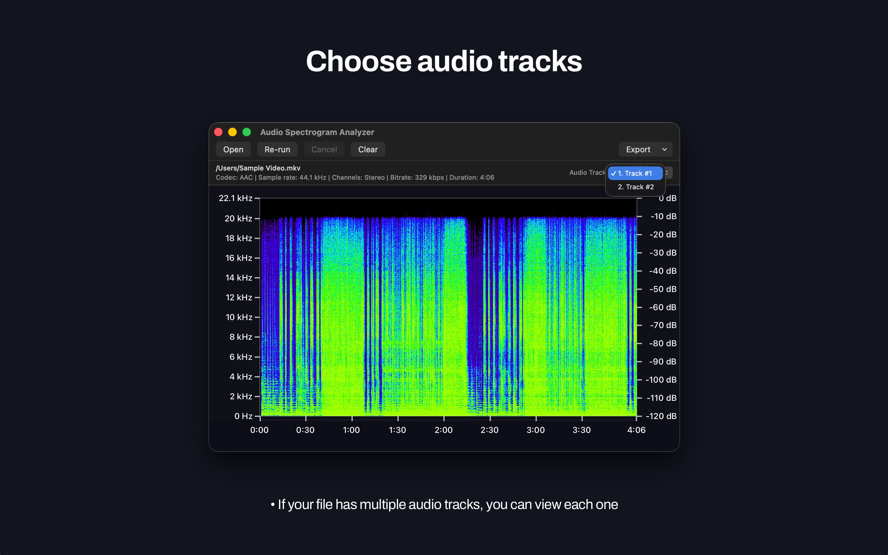 Mac track selection when a file contains multiple audio tracks